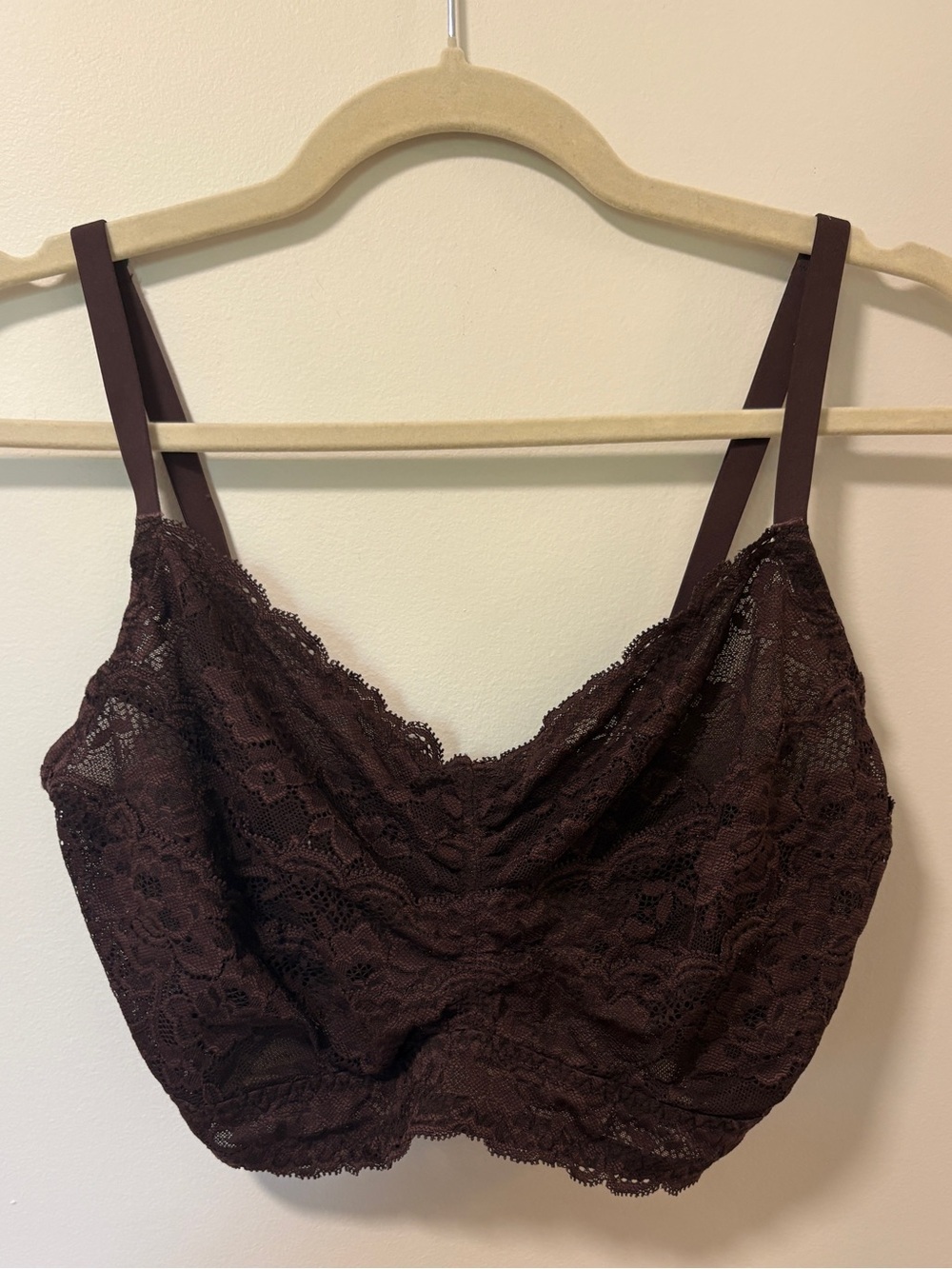 Montelle Brown Lacy Bra Bralette 32 H/I